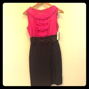 NWT AB Studio Magenta and black dress. Size 2